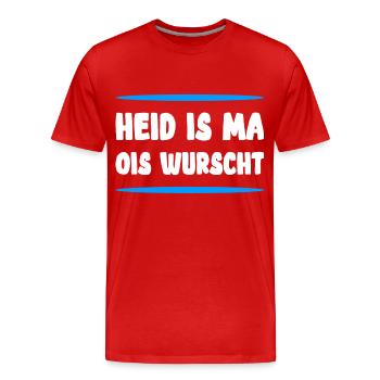 Bayrisch lustig - Männer Premium Bio T-Shirt - Rot - Vorne - Damien (186cm)
