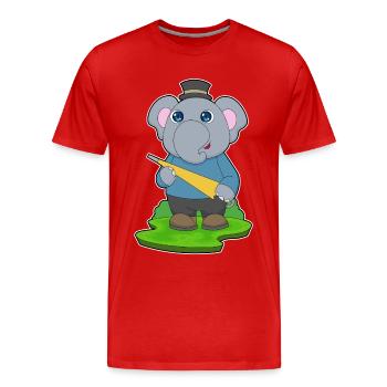 Elephant Umbrella - Men's Premium Organic T-Shirt - red - Front - Damien (186cm)