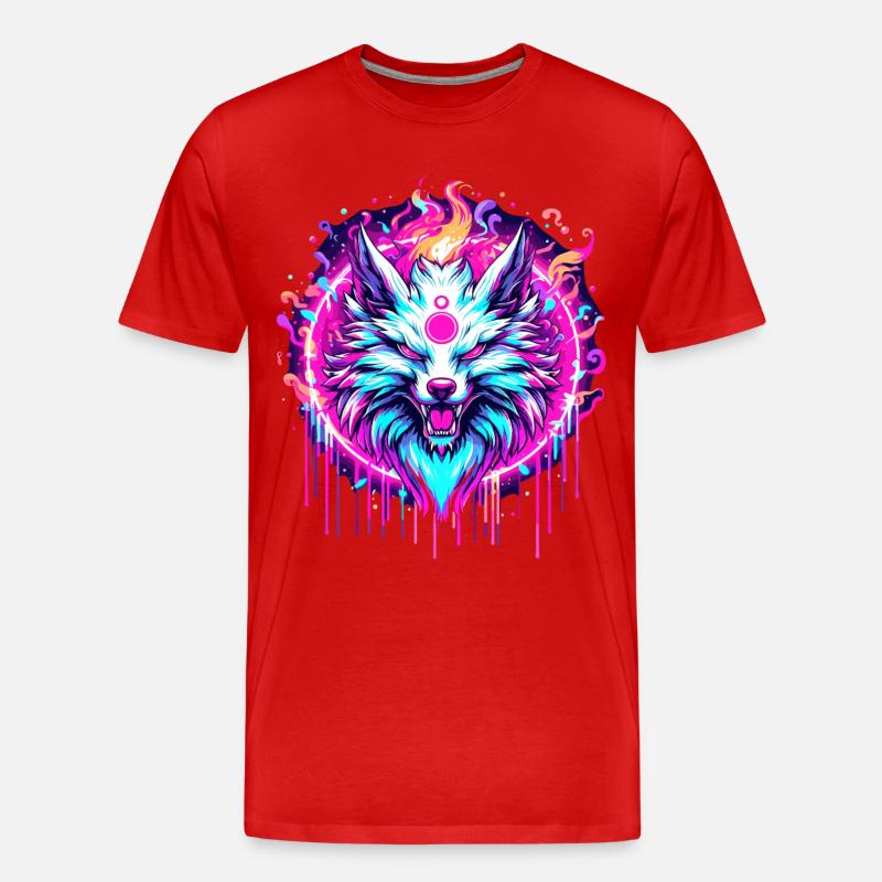 Psychedelischer Fuchs - Männer Premium Bio T-Shirt - Rot