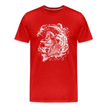 Look de bande dessinée de pêche - T-shirt bio Premium Homme - rouge - Devant - Damien (186cm)