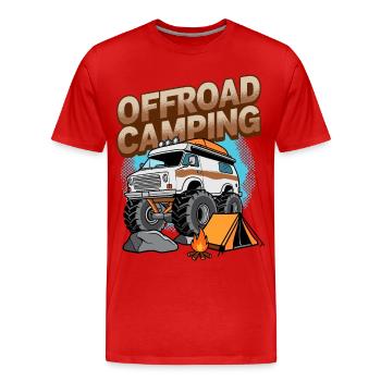 Offroad Camping - Männer Premium Bio T-Shirt - Rot - Vorne - Damien (186cm)