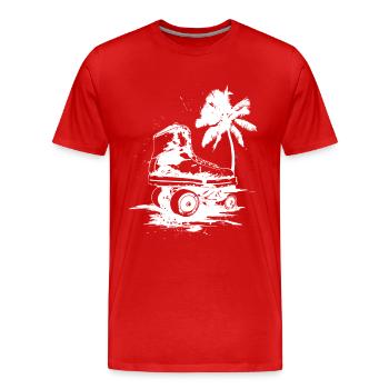 Rollschuhlaufen Zeichnung - Männer Premium Bio T-Shirt - Rot - Vorne - Damien (186cm)