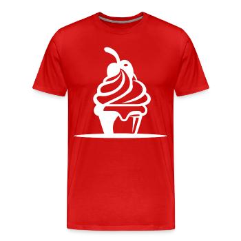 Speiseeis Grafik - Männer Premium Bio T-Shirt - Rot - Vorne - Damien (186cm)