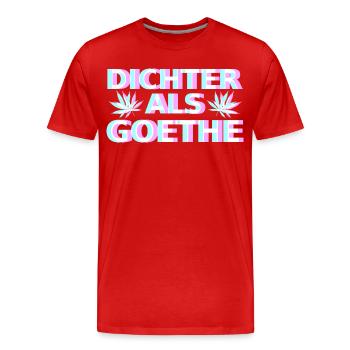 Cannabis Goethe - Männer Premium Bio T-Shirt - Rot - Vorne - Damien (186cm)