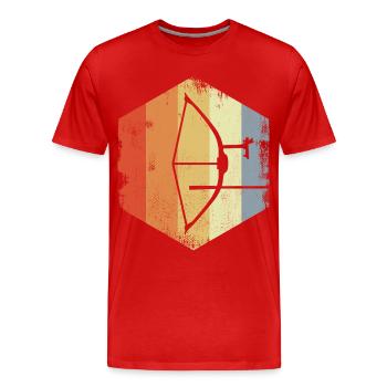 Tir à l’arc rétro - T-shirt bio Premium Homme - rouge - Devant - Damien (186cm)