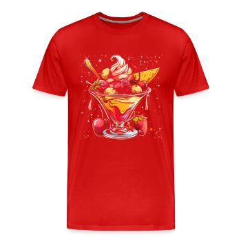 Graphique sundae à la crème glacée - T-shirt bio Premium Homme - rouge - Devant - Damien (186cm)