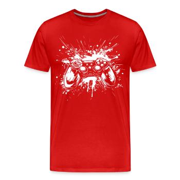 Game Controllers - Men's Premium Organic T-Shirt - red - Front - Damien (186cm)
