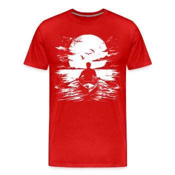 Rower Drawing - Men's Premium Organic T-Shirt - red - Front - Damien (186cm)