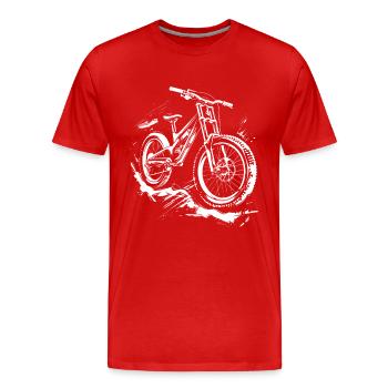 Dessin de vététiste - T-shirt bio Premium Homme - rouge - Devant - Damien (186cm)