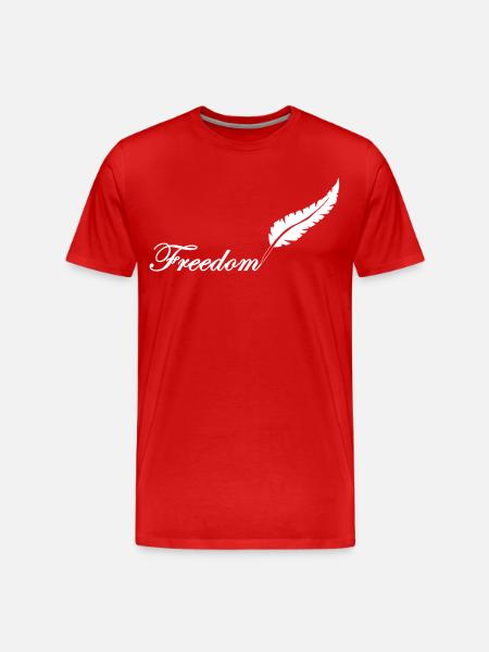 White feather and freedom - Men's Premium Organic T-Shirt - red