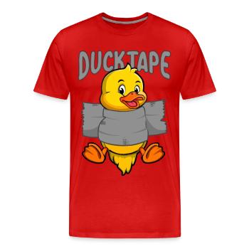 Duck Tape | Entenküken mit Duct Tape - Männer Premium Bio T-Shirt - Rot - Vorne - Damien (186cm)