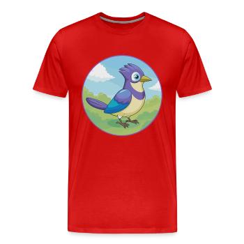 Jay Vogel Niedlich Kawaii Cartoon Clipart Tier Haustier - Männer Premium Bio T-Shirt - Rot - Vorne - Damien (186cm)
