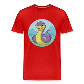 Kobra Niedliche Kawaii Cartoon Clipart Tier Haustier - Männer Premium Bio T-Shirt - Rot - Vorne - Damien (186cm)