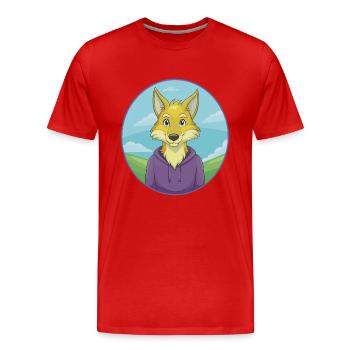 Kojote Niedliche Kawaii Cartoon Clipart Tier Haustier - Männer Premium Bio T-Shirt - Rot - Vorne - Damien (186cm)