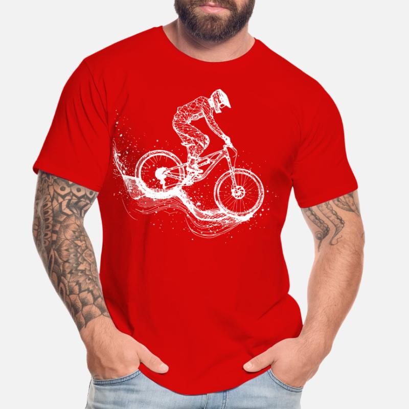 Mountainbiking Zeichnung Männer Premium Bio T-Shirt