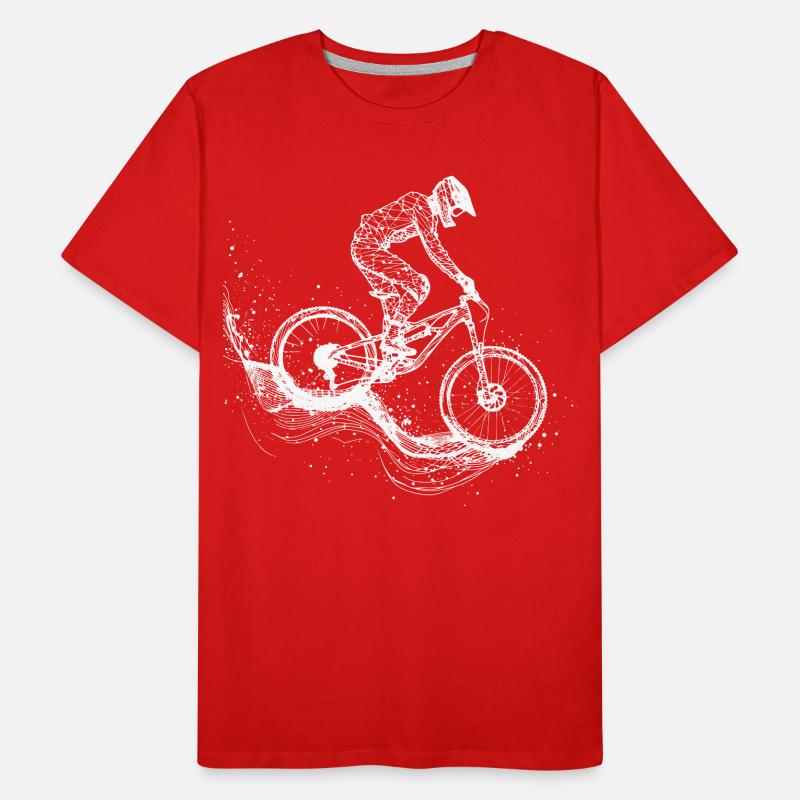 Mountainbiking Zeichnung Männer Premium Bio T-Shirt