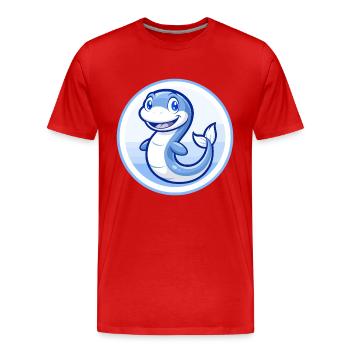 Anguille bleu mignon kawaii dessin animé personnage Clipart animal de compagnie - T-shirt bio Premium Homme - rouge - Devant - Damien (186cm)