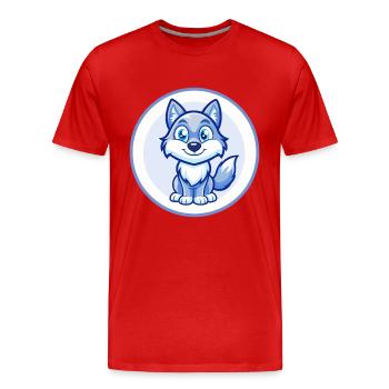 Wolf Blau Kawaii Cartoon Figur Clipart Haustier - Männer Premium Bio T-Shirt - Rot - Vorne - Damien (186cm)