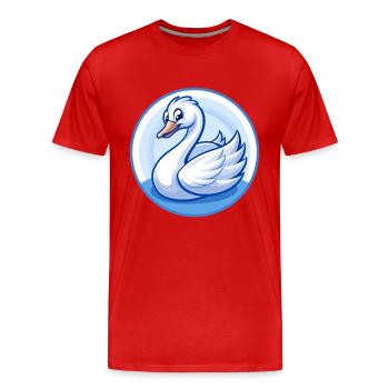 cygne bleu kawaii dessin animé personnage clipart animal de compagnie - T-shirt bio Premium Homme - rouge - Devant - Damien (186cm)