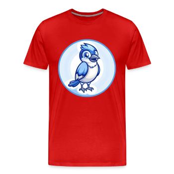 Jay Bird Blau Kawaii Cartoon Figur Clipart Haustier - Männer Premium Bio T-Shirt - Rot - Vorne - Damien (186cm)