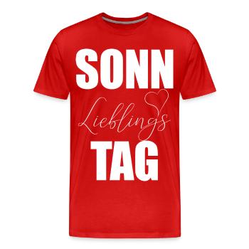 Cœur du jour préféré du dimanche - T-shirt bio Premium Homme - rouge - Devant - Damien (186cm)