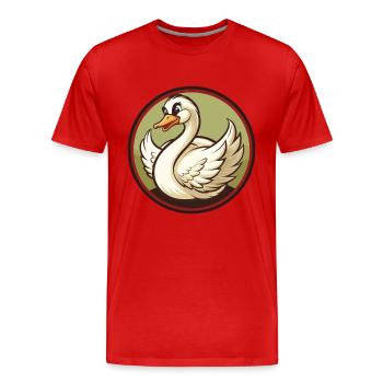 cygne coloré kawaii dessin animé personnage clipart animal de compagnie - T-shirt bio Premium Homme - rouge - Devant - Damien (186cm)
