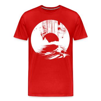 Rowing Drawing - Men's Premium Organic T-Shirt - red - Front - Damien (186cm)