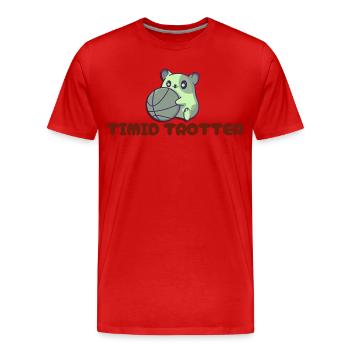 Timid Trotter opossum slogans - Men's Premium Organic T-Shirt - red - Front - Damien (186cm)