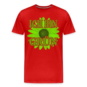 I'm Green - Margarite Flower - Men's Premium Organic T-Shirt - red - Front - Damien (186cm)