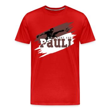 Football fans Pauli The power from the north - Men's Premium Organic T-Shirt - red - Front - Damien (186cm)