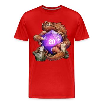 The Dragon Roll - Men's Premium Organic T-Shirt - red - Front - Damien (186cm)