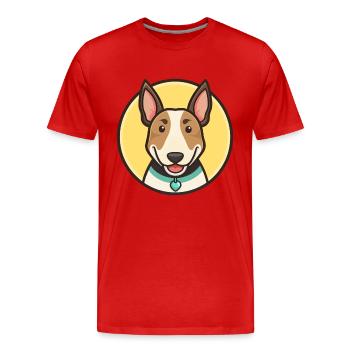 Bullterrier Miniatur Hunderasse Cartoon Kawaii - Männer Premium Bio T-Shirt - Rot - Vorne - Damien (186cm)