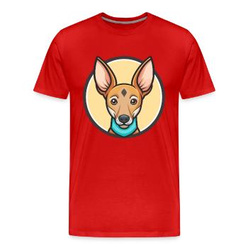 Cirneco Dell Etna Hunderasse Cartoon Kawaii Clipart - Männer Premium Bio T-Shirt - Rot - Vorne - Damien (186cm)