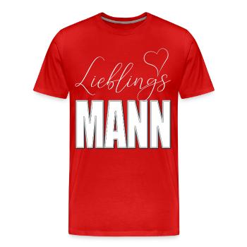 Favorite man Favorite man with heart - Men's Premium Organic T-Shirt - red - Front - Damien (186cm)