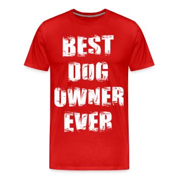 Bester Hundehalter - Männer Premium Bio T-Shirt - Rot - Vorne - Damien (186cm)