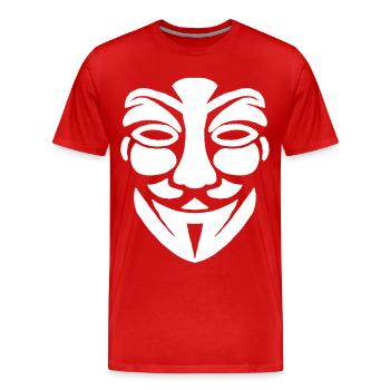 Anonymous face - Men's Premium Organic T-Shirt - red - Front - Damien (186cm)