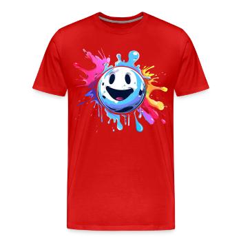 Cartoon Bowlingkugel - Männer Premium Bio T-Shirt - Rot - Vorne - Damien (186cm)