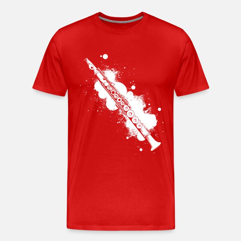 Flöte Graffiti - Männer Premium Bio T-Shirt - Rot