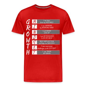 WACHSTUM MINIMUM - Männer Premium Bio T-Shirt - Rot - Vorne - Damien (186cm)
