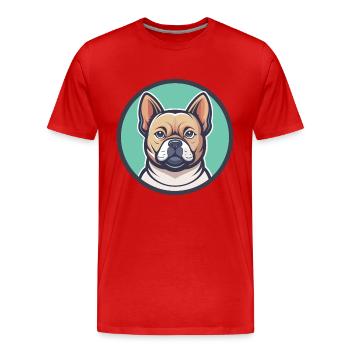Briquet de Provence Chien Race Dessin Animé Drôle Kawaii - T-shirt bio Premium Homme - rouge - Devant - Damien (186cm)