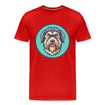Briquet Griffon Vendéen Chien Race Dessin Animé Kawaii - T-shirt bio Premium Homme - rouge - Devant - Damien (186cm)
