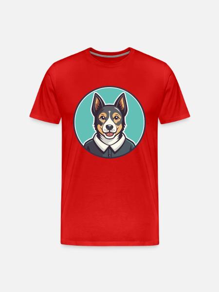 Cesky Strakaty Pes Dog Breed Cartoon Kawaii - Men's Premium Organic T-Shirt - red