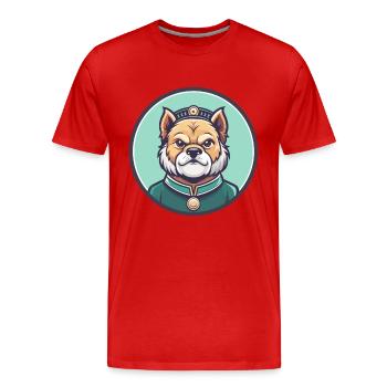 Chinese Imperial Dog Breed Cartoon Kawaii Clipart - Men's Premium Organic T-Shirt - red - Front - Damien (186cm)