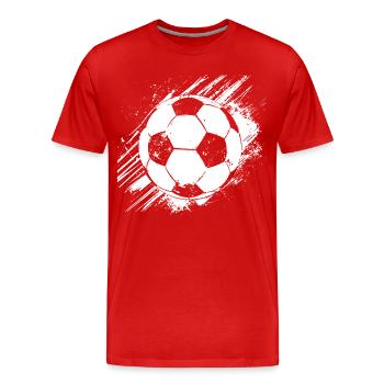 Fußball Skizze - Männer Premium Bio T-Shirt - Rot - Vorne - Damien (186cm)