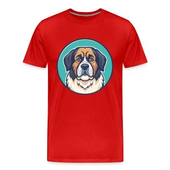 Moscow Watchdog Dog Breed Cartoon Kawaii Clipart - Men's Premium Organic T-Shirt - red - Front - Damien (186cm)