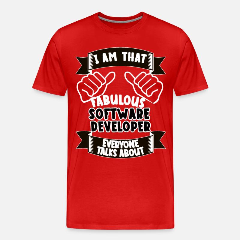 Softwareentwickler Lustiger Spruch Geschenk - Männer Premium Bio T-Shirt - Rot