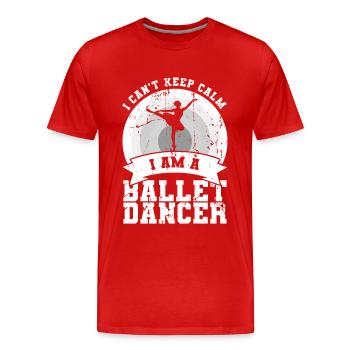 Je suis danseuse de ballet - T-shirt bio Premium Homme - rouge - Devant - Damien (186cm)