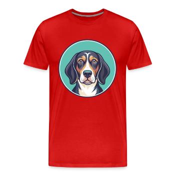 Serbische dreifarbige Hunderasse Karikatur Kawaii - Männer Premium Bio T-Shirt - Rot - Vorne - Damien (186cm)