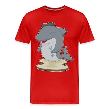 Atelier de clé mécanique Delfin - T-shirt bio Premium Homme - rouge - Devant - Damien (186cm)