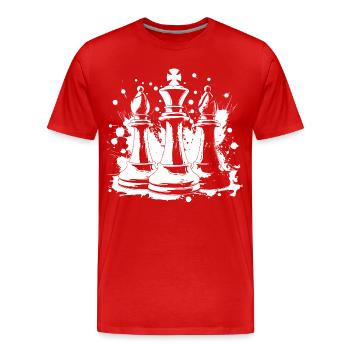 Chess bishop and king - Men's Premium Organic T-Shirt - red - Front - Damien (186cm)
